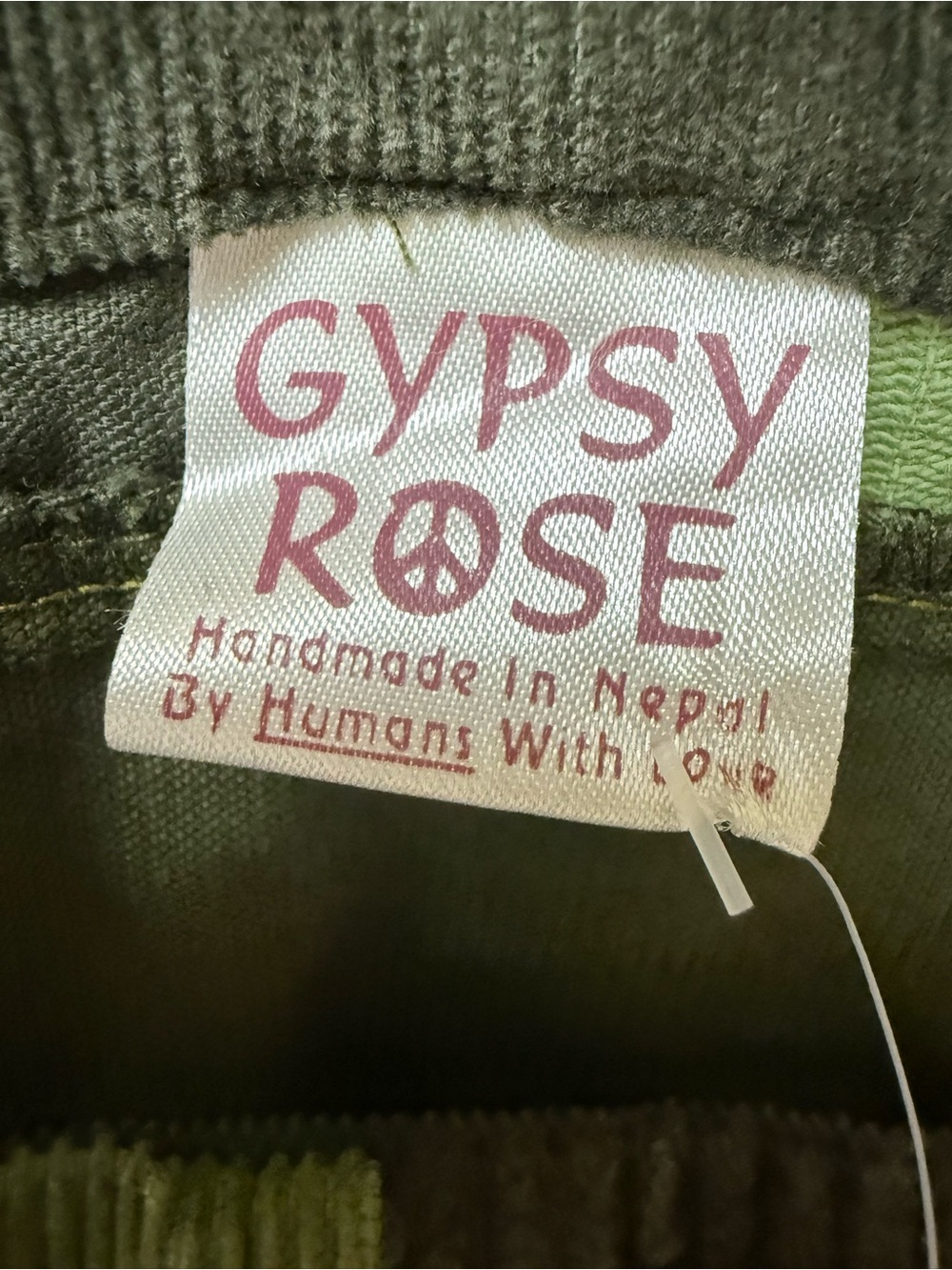 NWT; 🟤Gypsy Rose Patchwork Corduroy Overalls in Olive & Burgundy🟢 - Picture 10 of 12